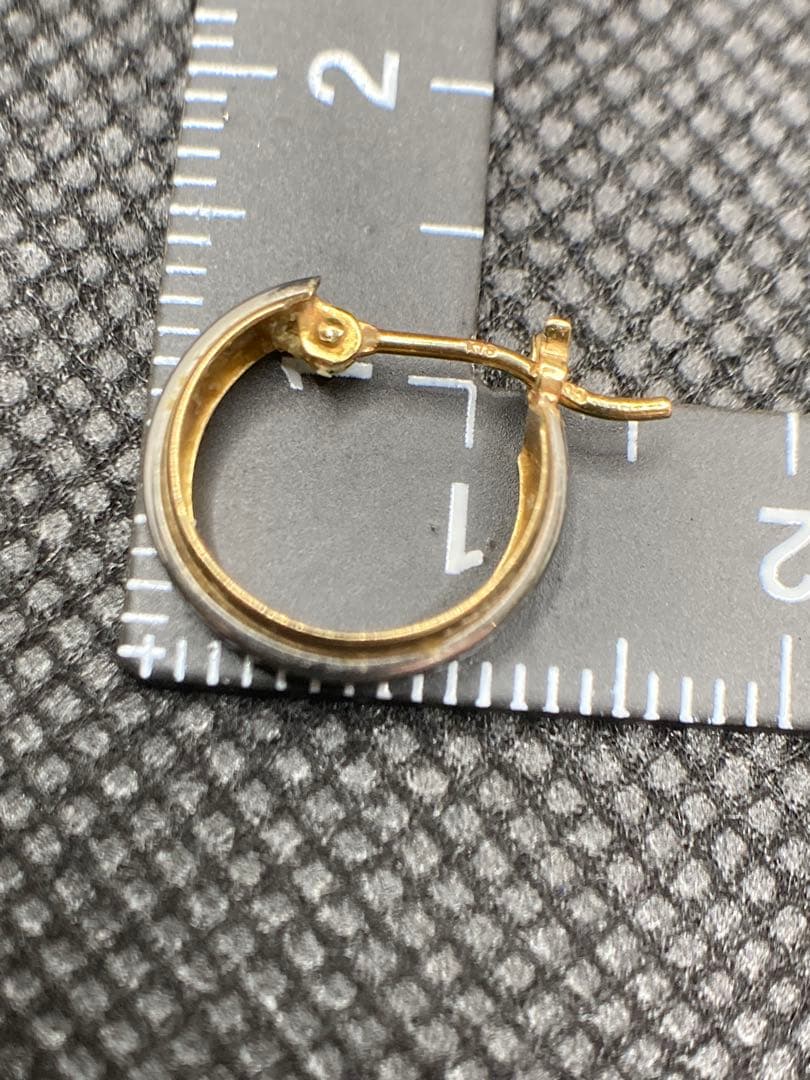 K18 pt 18金＋プラチナフープピアス　片耳