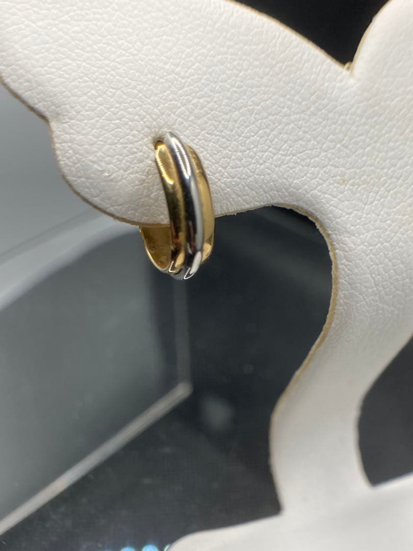 K18 pt 18金＋プラチナフープピアス　片耳