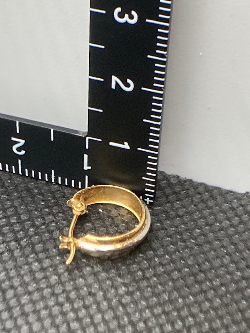 K18 pt 18金＋プラチナフープピアス　片耳