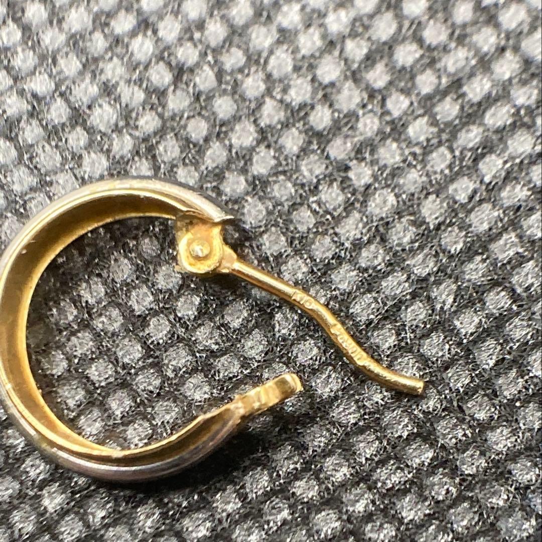 K18 pt 18金＋プラチナフープピアス　片耳