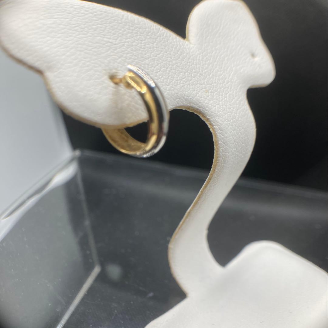 K18 pt 18金＋プラチナフープピアス　片耳