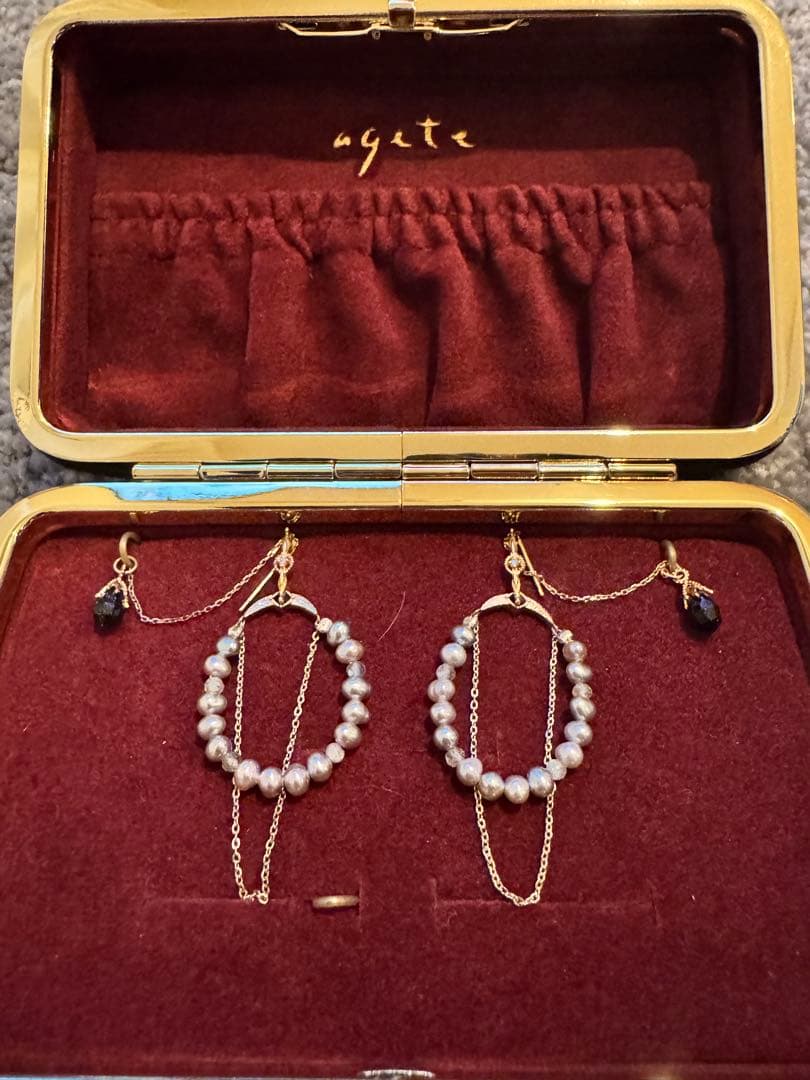 agete パール フープピアス