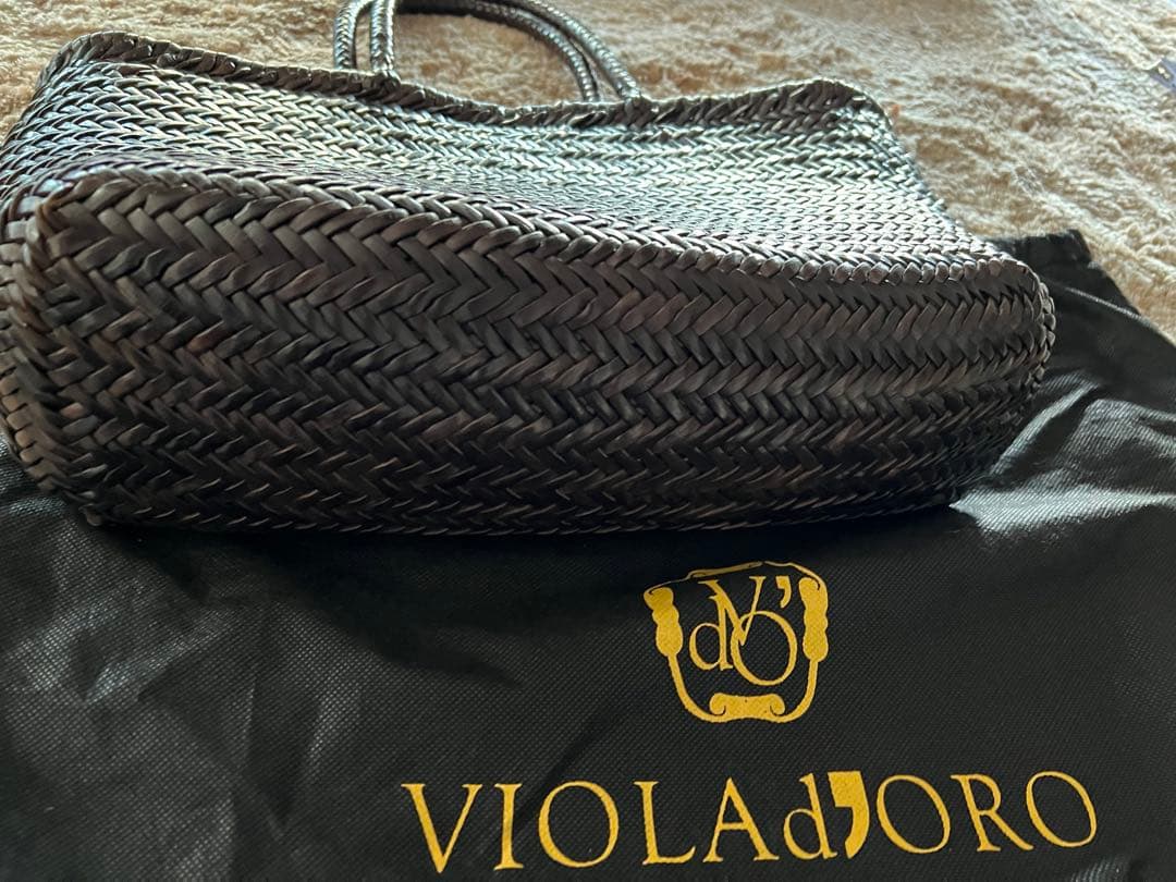 ヴィオラドーロ　レザー　メッシュかごバック　VIOLAd'ORO