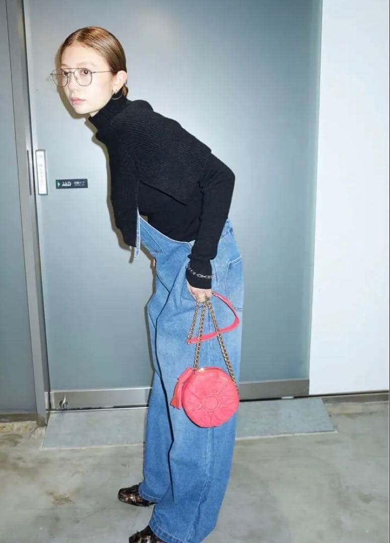 【IAMイアム】ケープアンサンブルニット+デザインデニムサロペット 新品未使用品