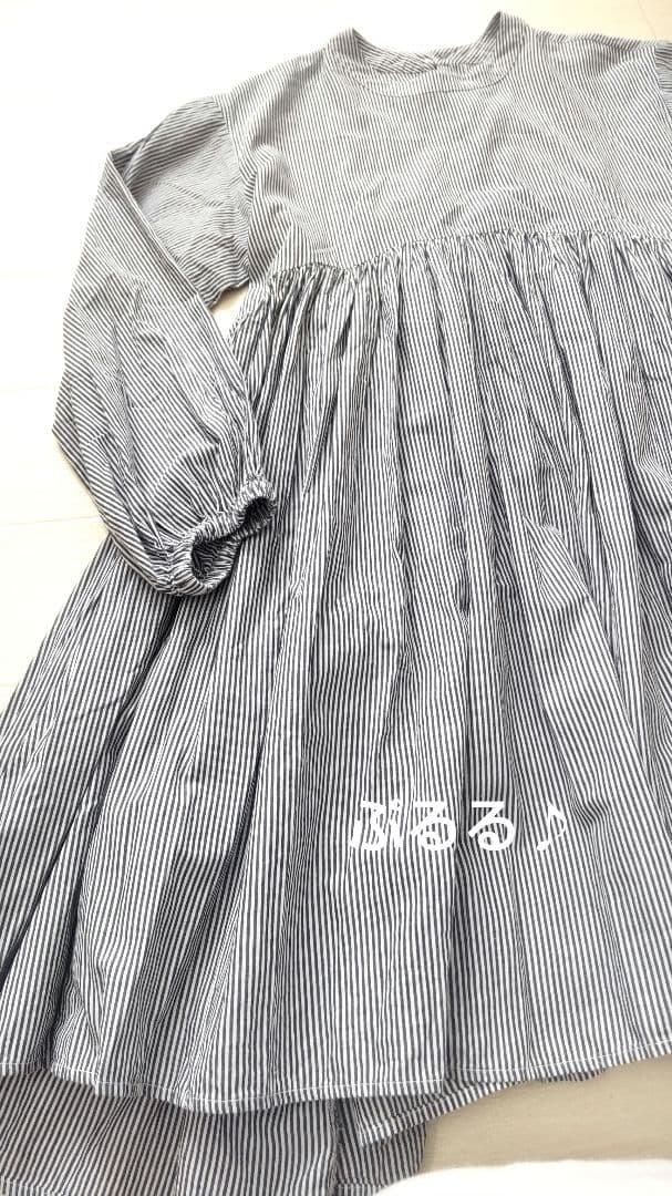 BEARDSLEY 前後着2way 先染めギャザーチュニックワンピース ブラウス