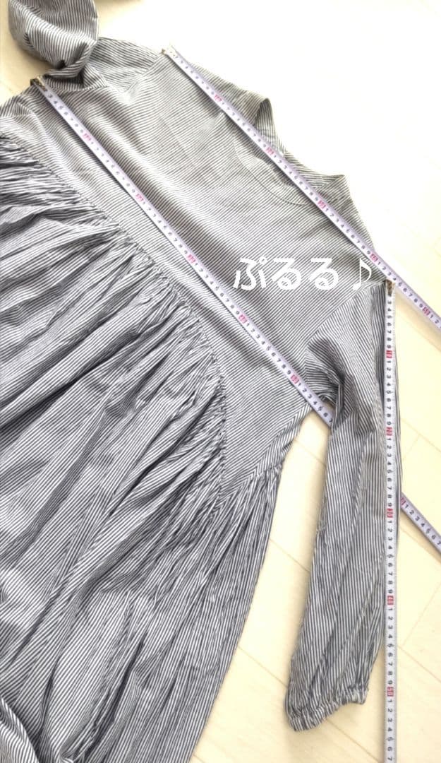 BEARDSLEY 前後着2way 先染めギャザーチュニックワンピース ブラウス