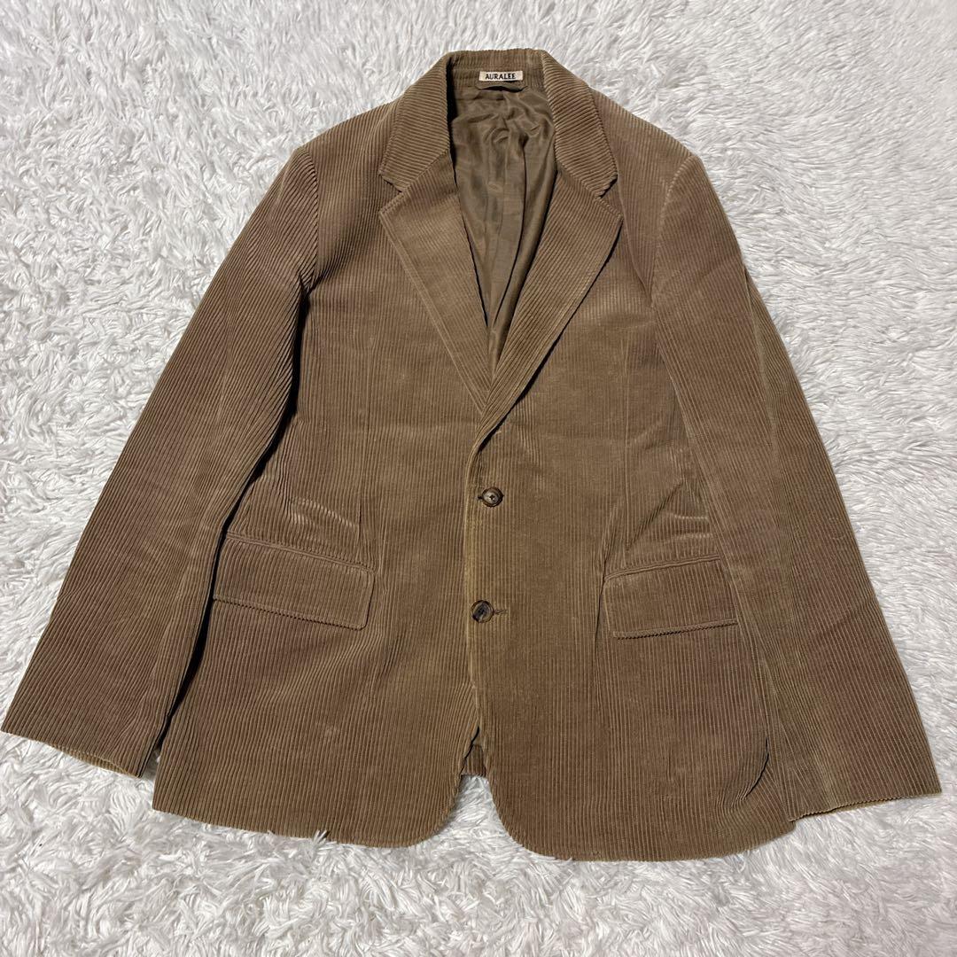 美品/XL位⭐️オーラリー　テーラードジャケット　コーデュロイ キャメル　日本製