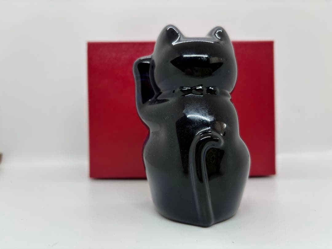 バカラ　ラッキーキャット　招き猫　ネイビー