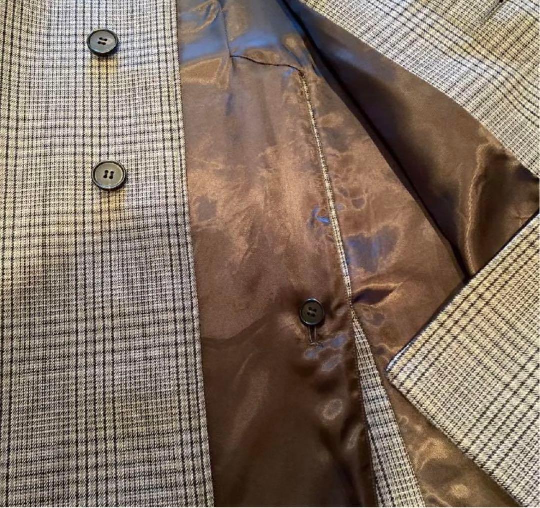 LENO グレンチェック ステンカラーコート