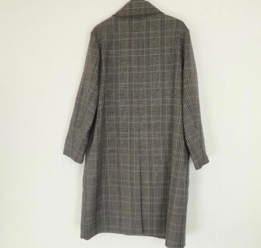 LENO グレンチェック ステンカラーコート