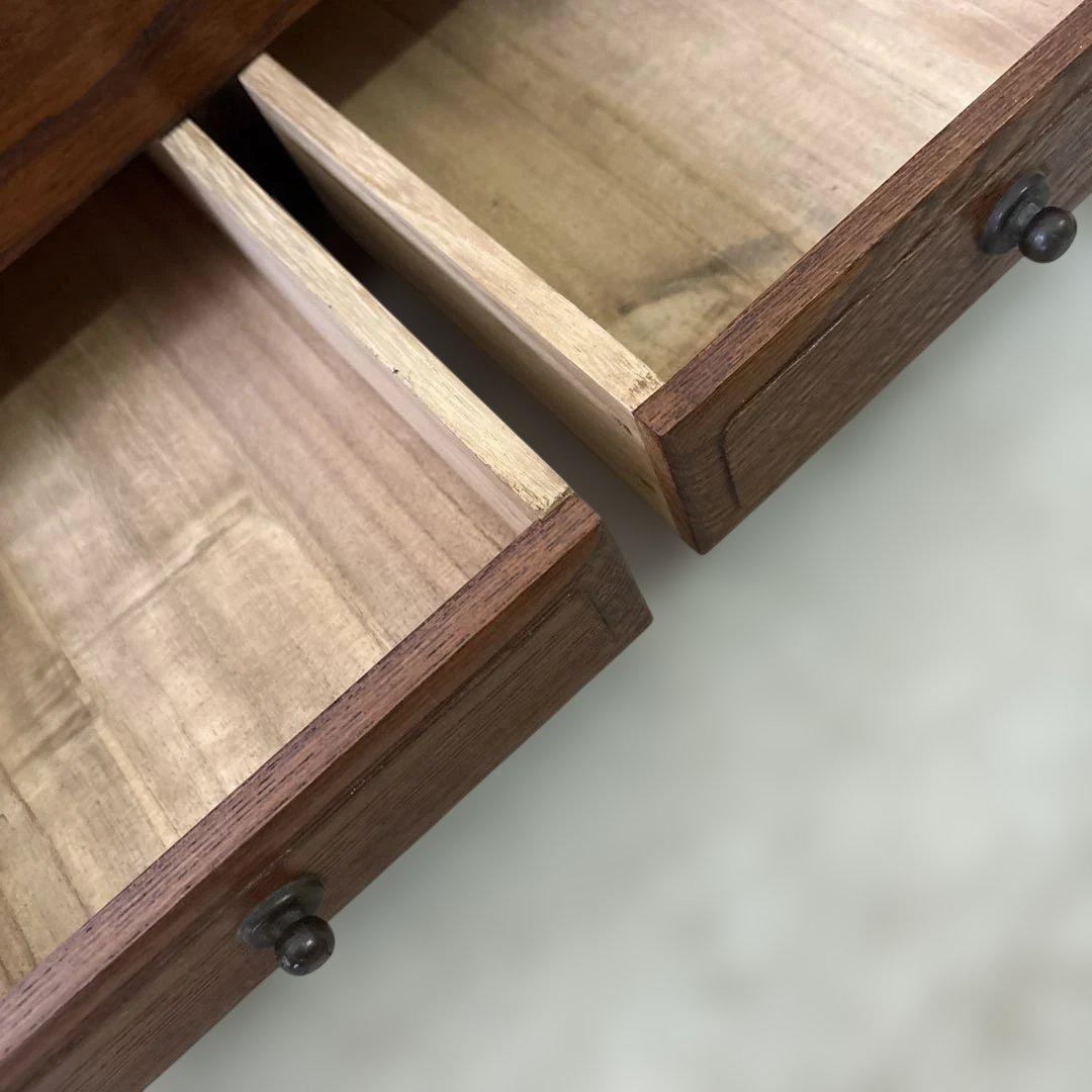 最終処分特価コンパクトな長火鉢　上品煎茶用ミニ灰付き素敵な木の雰囲気茶道具状態良