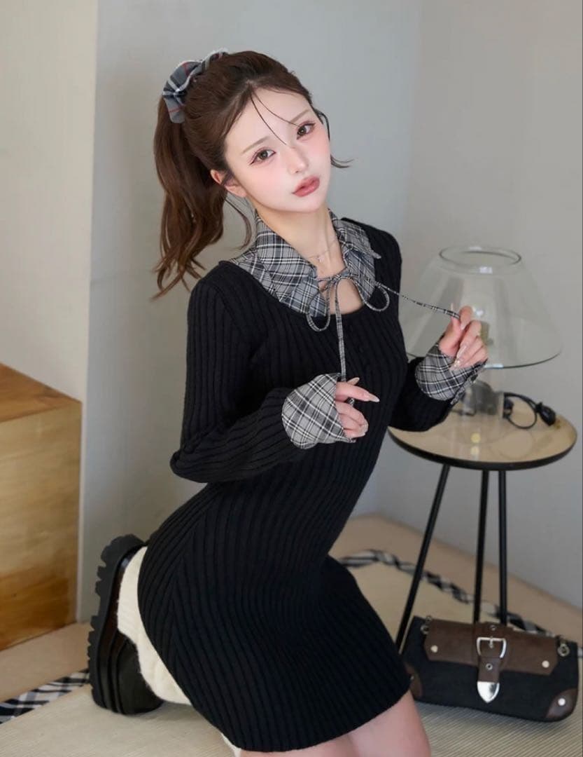 Darich リブニットワンピース