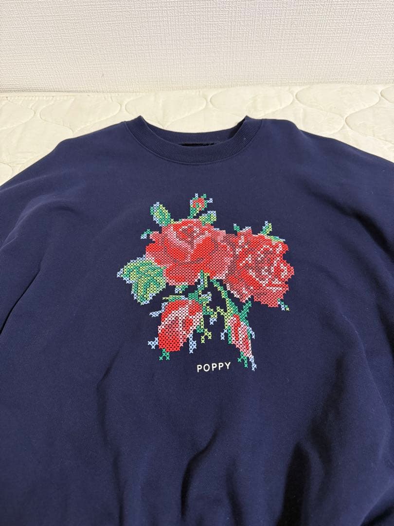 POPPY あさぎーにょ スウェット フラワー ネイビー
