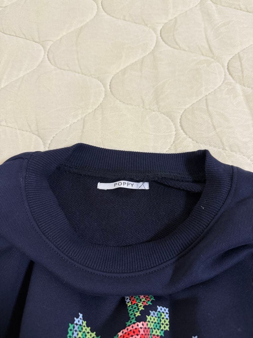 POPPY あさぎーにょ スウェット フラワー ネイビー