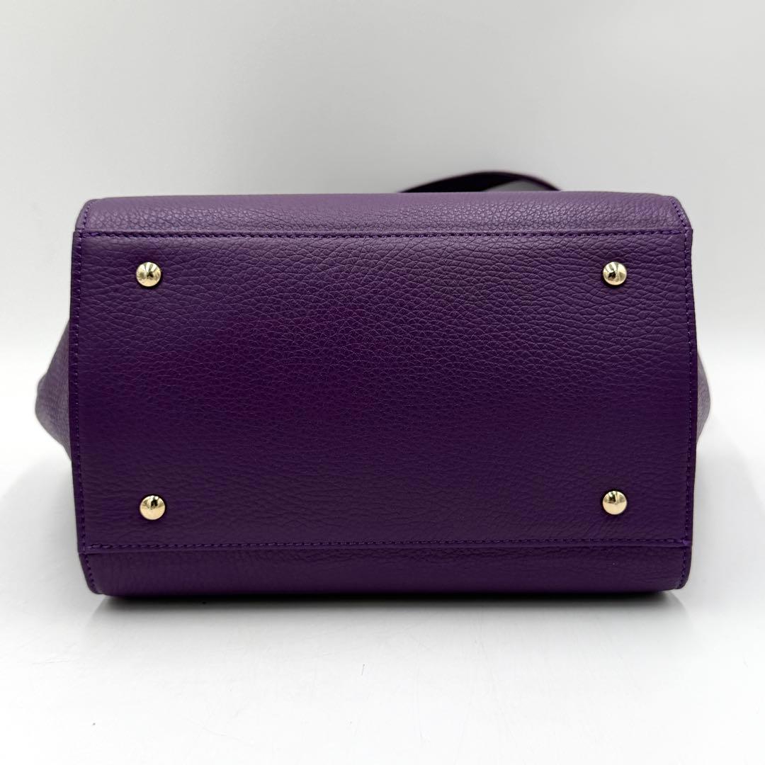 【極美品】デンハマノ トートバッグ リディア 2way レザー 現行品 パープル