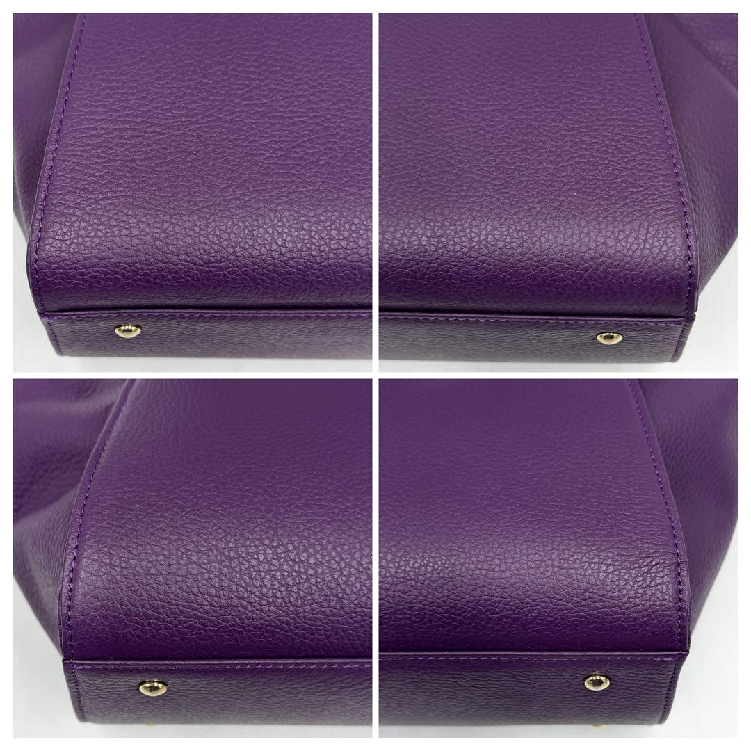【極美品】デンハマノ トートバッグ リディア 2way レザー 現行品 パープル