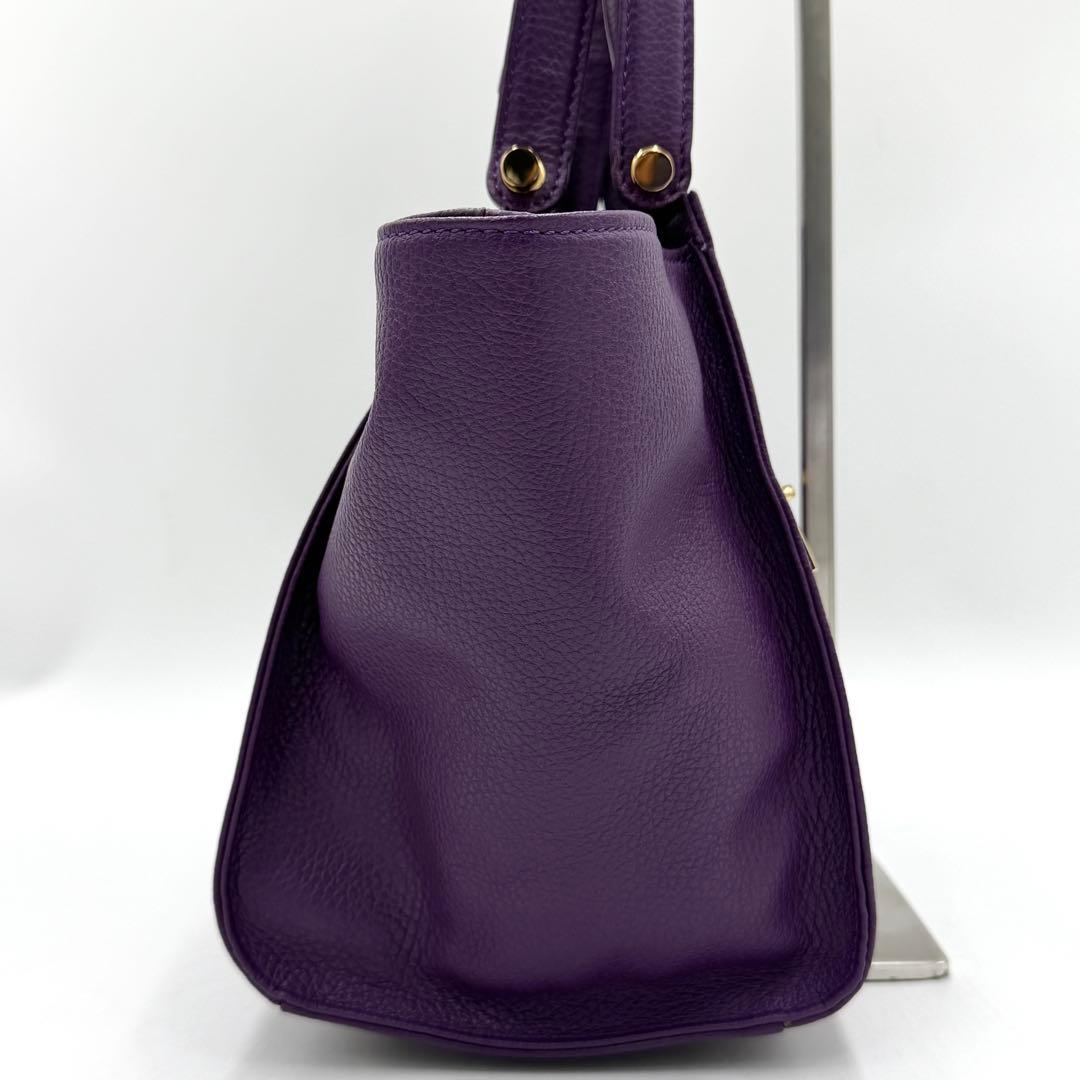 【極美品】デンハマノ トートバッグ リディア 2way レザー 現行品 パープル