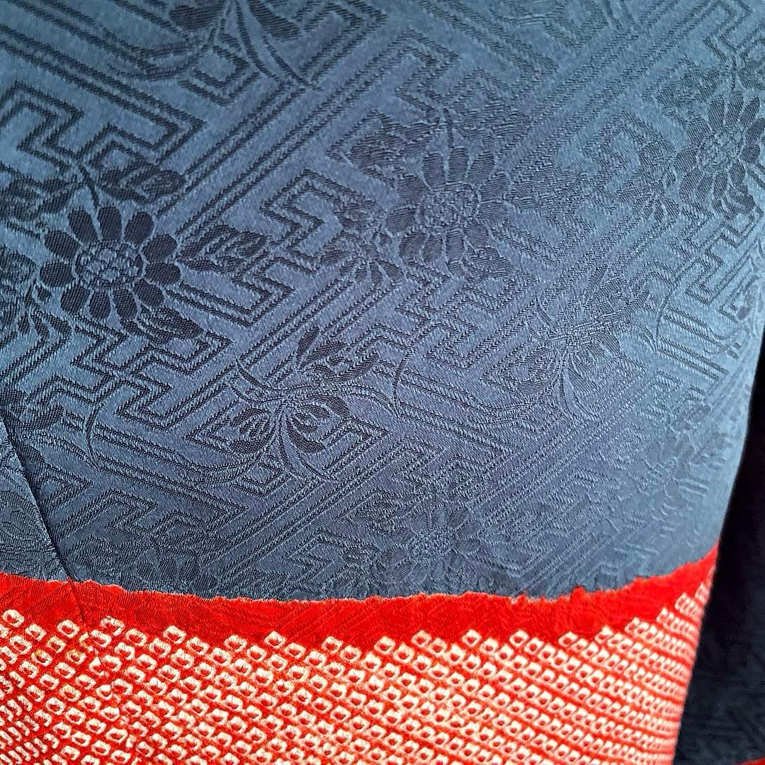 振袖フルセット　手染め　絞り　染分け　成人式振袖　振袖　裄丈69 赤