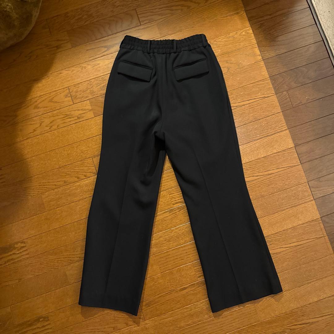 subulations ヘビーウールワイドフレアスラックス黒