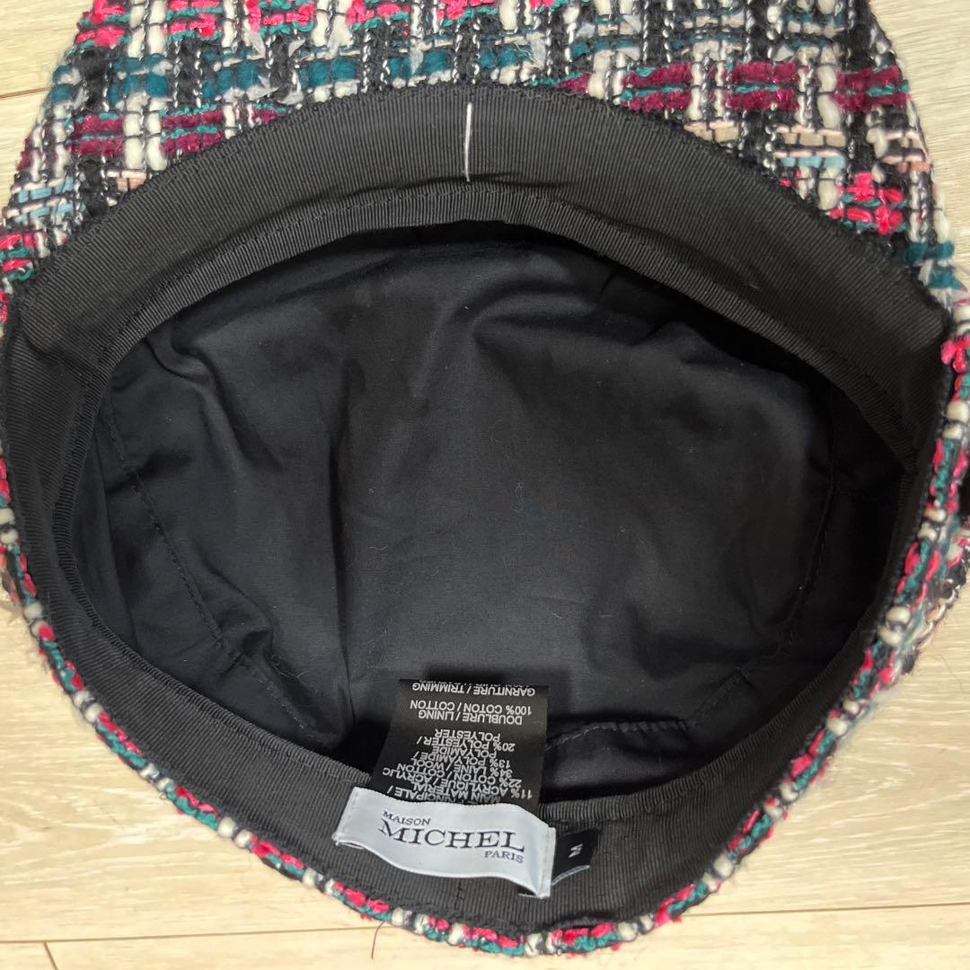 メゾンミッシェル　ツイードキャスケット　M