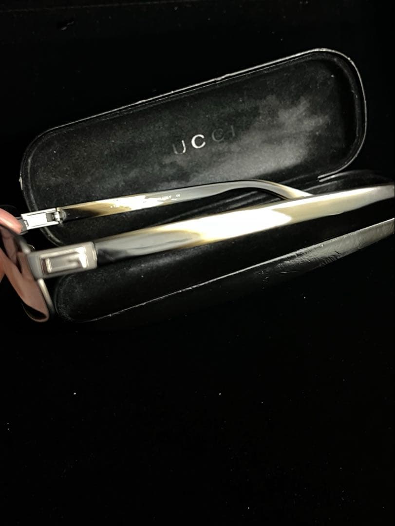 GUCCI スクエアサングラス　度なし　ケース付き　archive ours