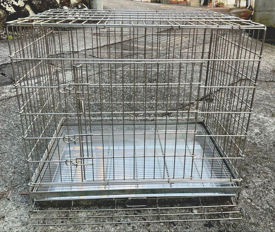 中型犬用金属製ケージ 引き出し式トレイ付き