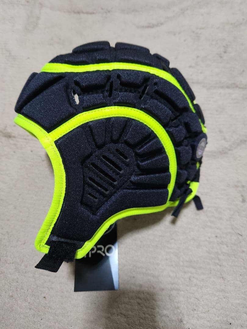 N-PRO 新品ヘッドギア　ヘッドキャップ 黒✕ネオンイエローSizeM