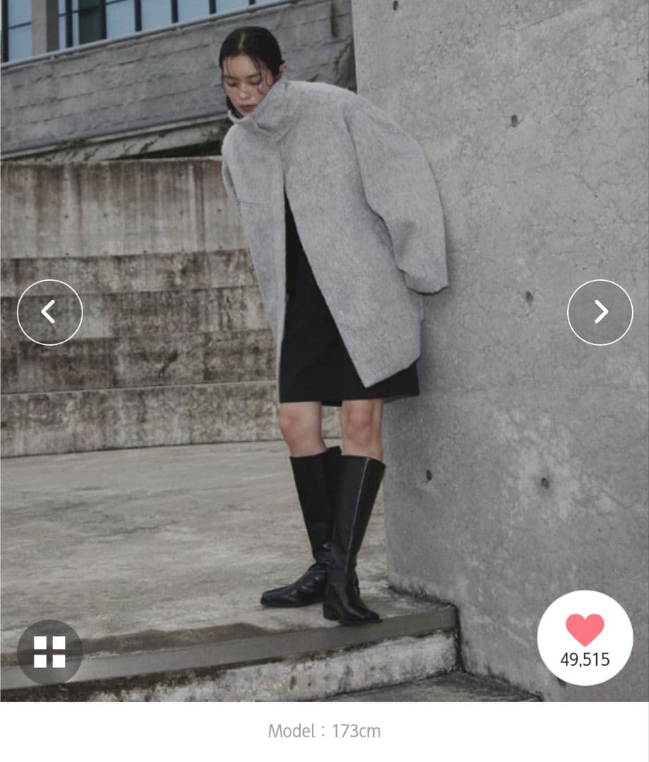 ◉hellam◉ シャギースタンドカラーコート