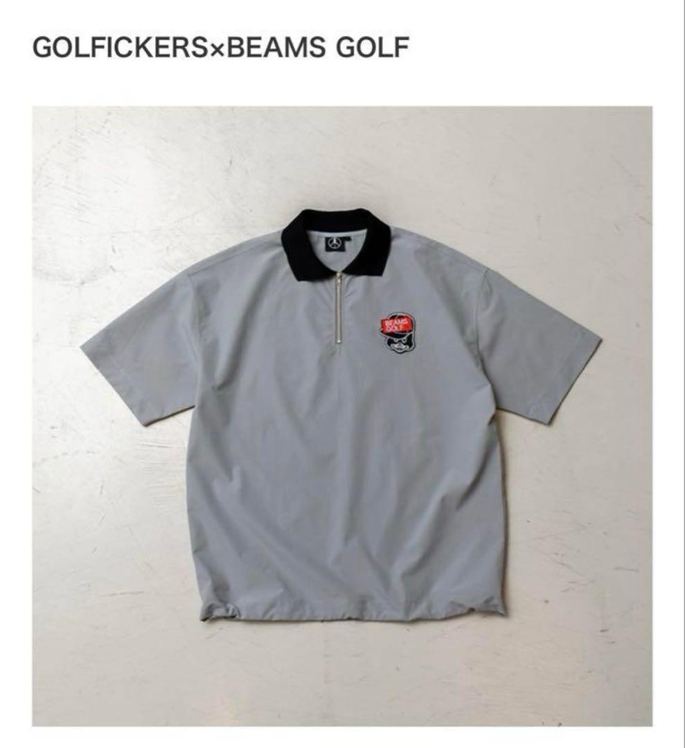 ゴルフィッカーズ×BEAMS GOLF グレー ジップアップシャツ L