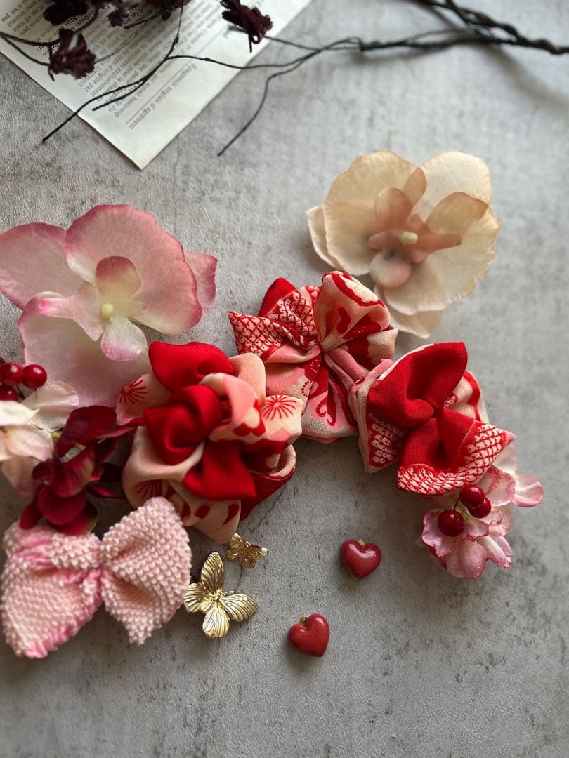 k*9様 七五三　七五三髪飾り　ヘッドドレス　着物髪飾り　リメイク髪飾り　054