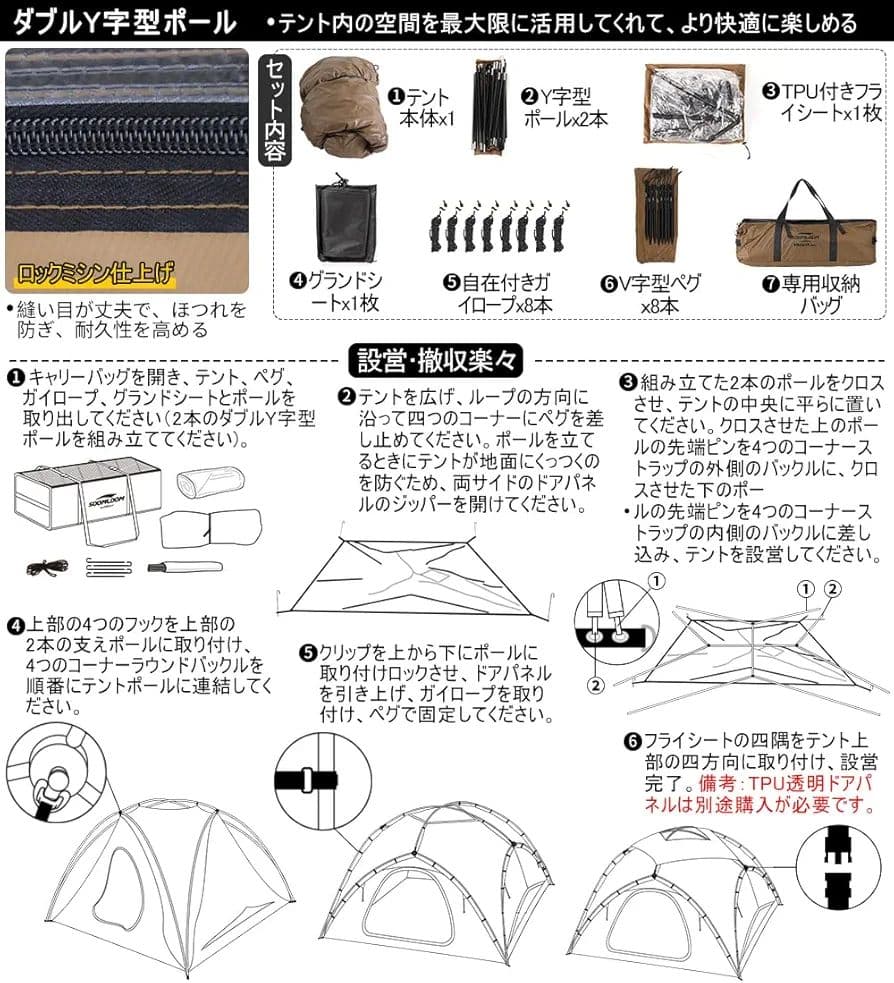 Soomloom VIKING UL / TPU透明ドアパネル2枚入り