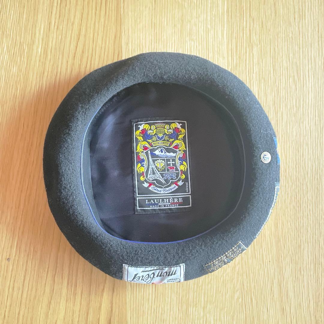 【美品】LAULHERE ロレール ベレー帽 ブラック ウール100%
