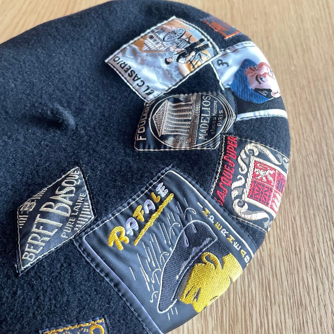 【美品】LAULHERE ロレール ベレー帽 ブラック ウール100%