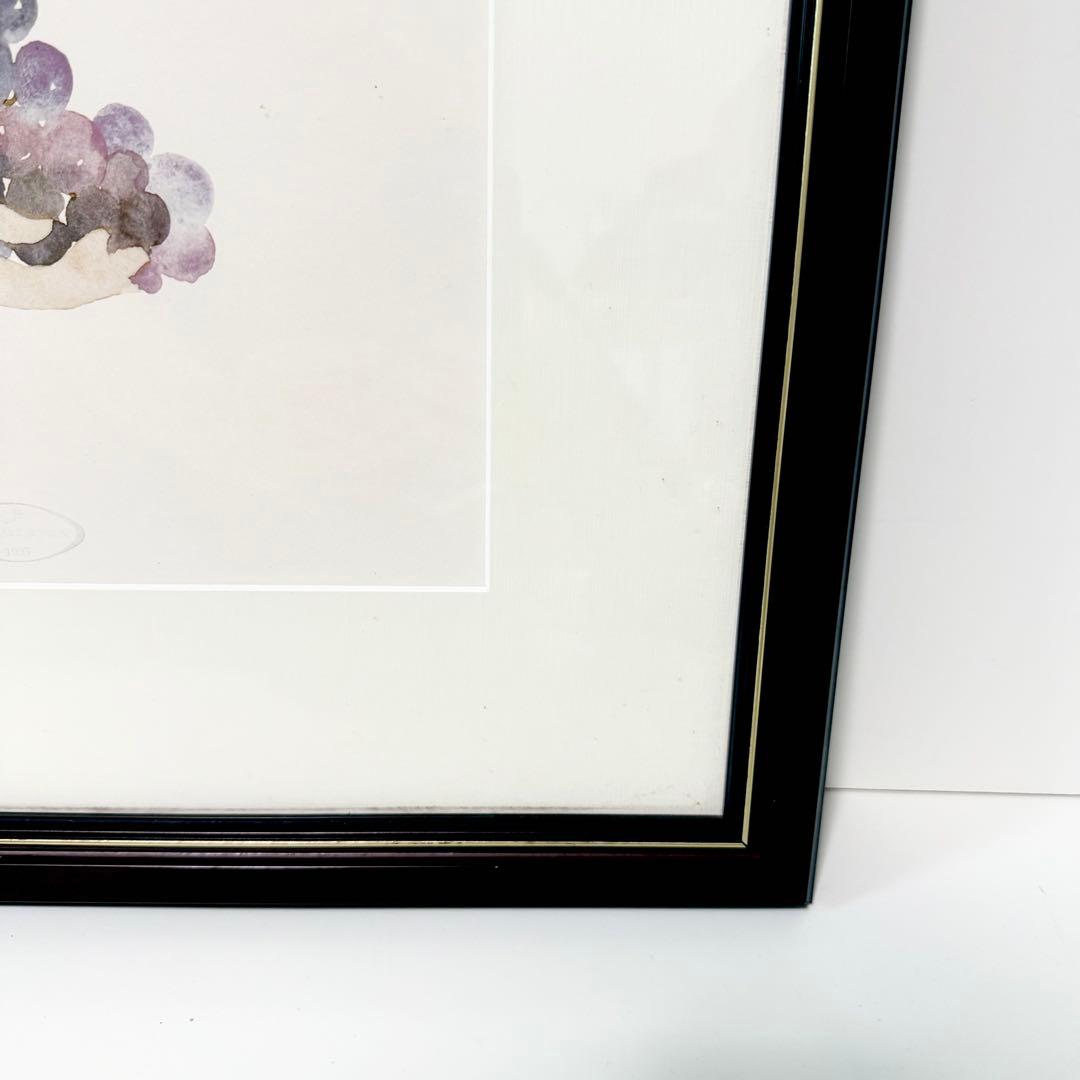 真作 いわさきちひろ ぶどうを持つ少女 リトグラフ 絵