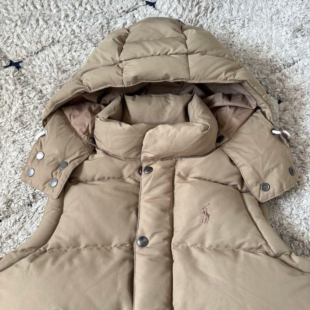 【極美品✨】ポロラルフローレン　ダウンベスト　フード　現行タグ　ポニー刺繍　XS