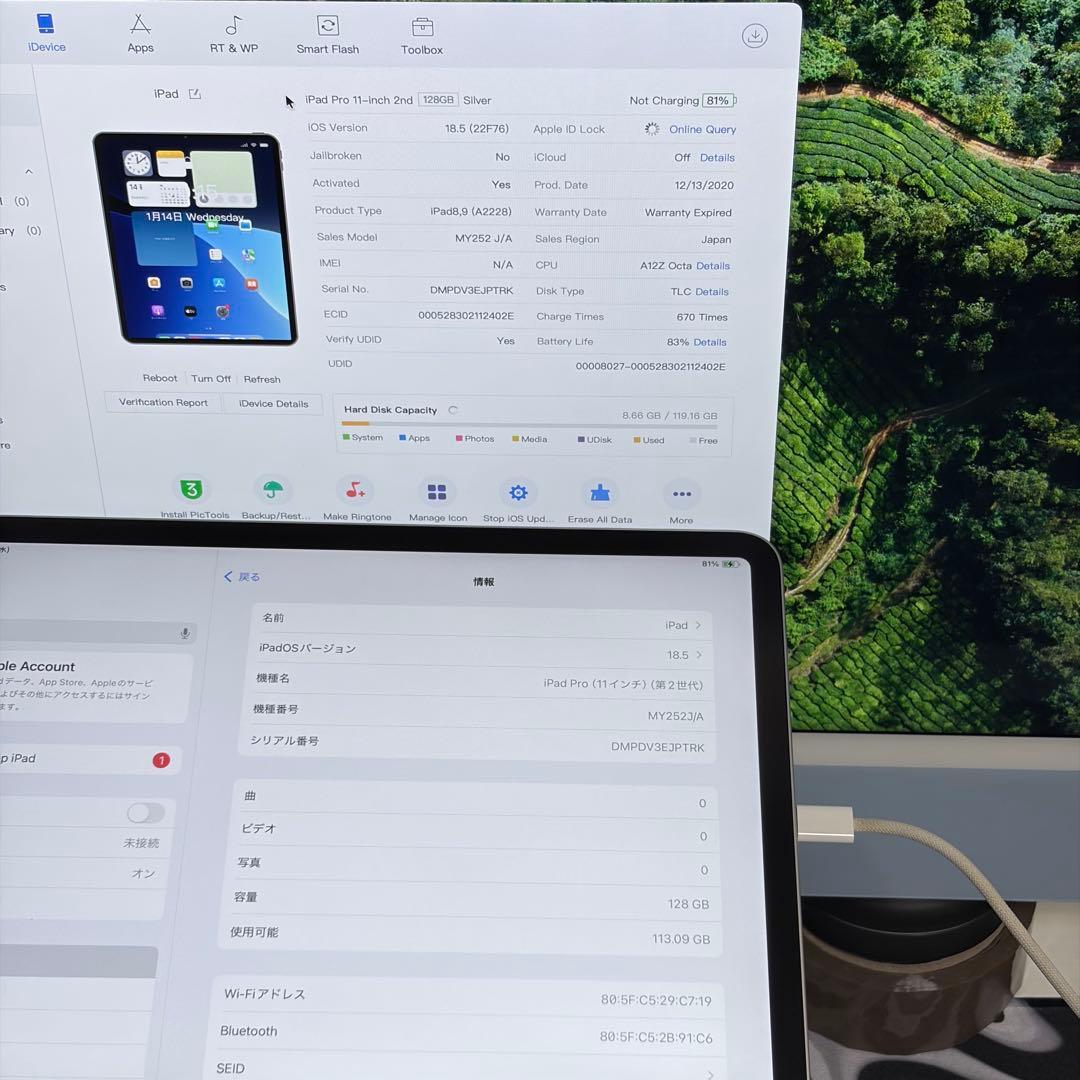 iPad Pro 11インチ 第2世代 Wifiモデル 128GB シルバー