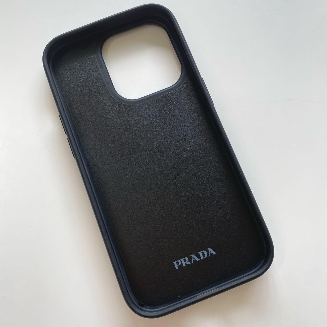 PRADA iPhone14pro スマホケース 三角ロゴ ブラック