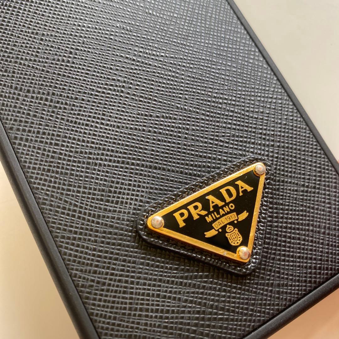 PRADA iPhone14pro スマホケース 三角ロゴ ブラック
