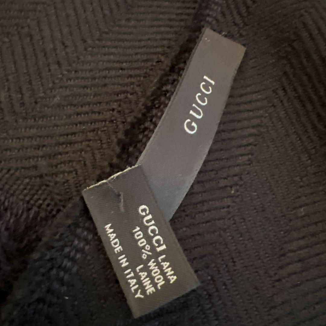 GUCCIマフラー ミラノ本店購入 保存袋付き 美品 ブラック