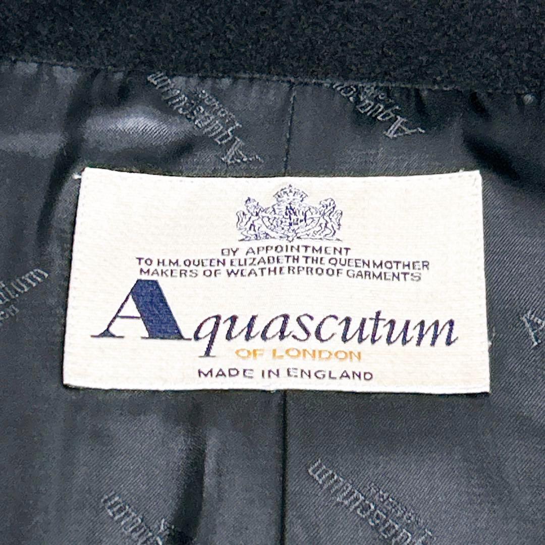 新品同様✨　アクアスキュータム　トレンチコート　カシミヤ　100% ブラック