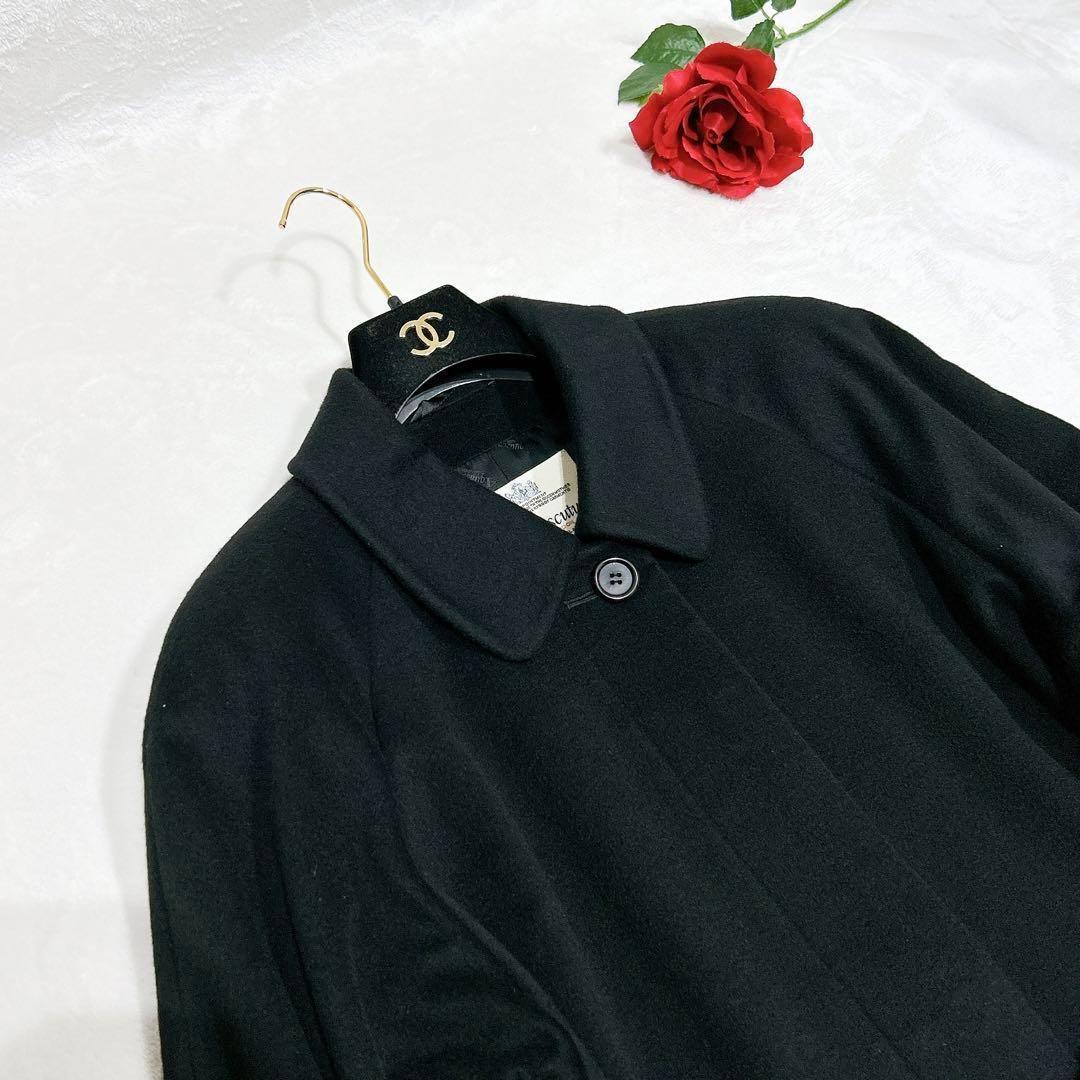 新品同様✨　アクアスキュータム　トレンチコート　カシミヤ　100% ブラック