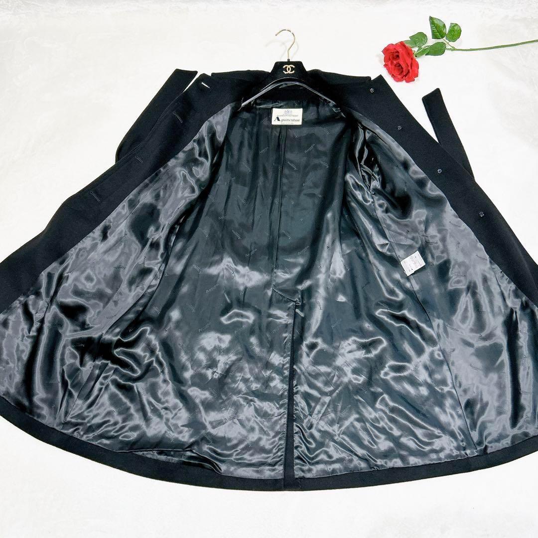 新品同様✨　アクアスキュータム　トレンチコート　カシミヤ　100% ブラック