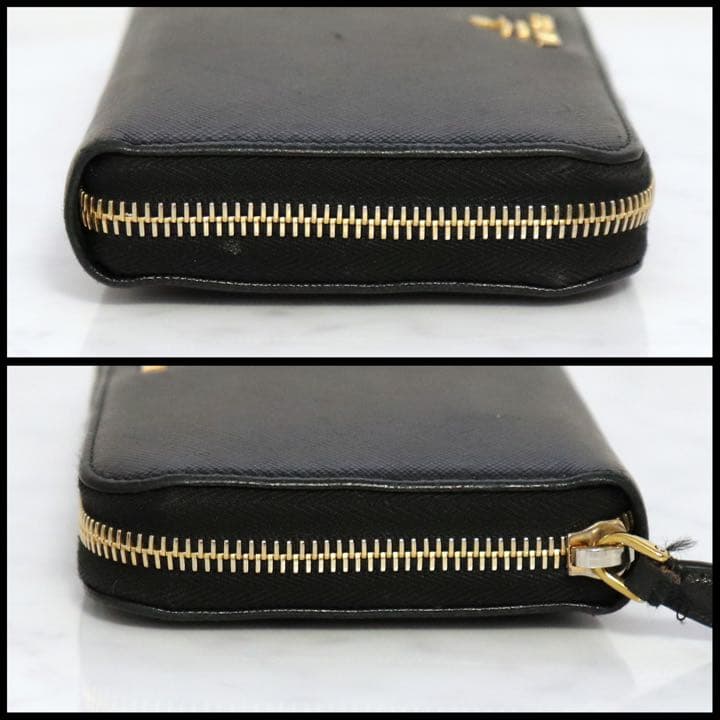 プラダ 1ML506 サフィアーノ　長財布　ハート　ブラック