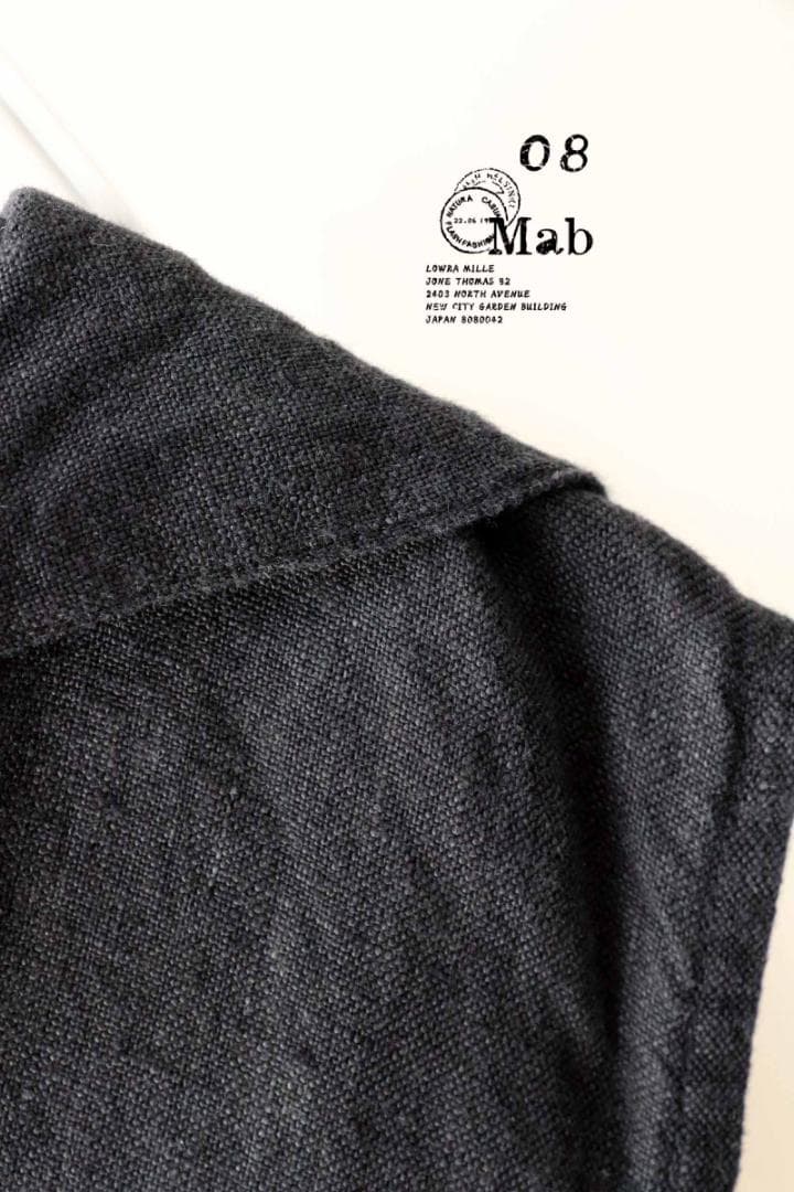 新品値引　08Mab　ブラック*パーカーノースリーブワンピース　9番手麻 866