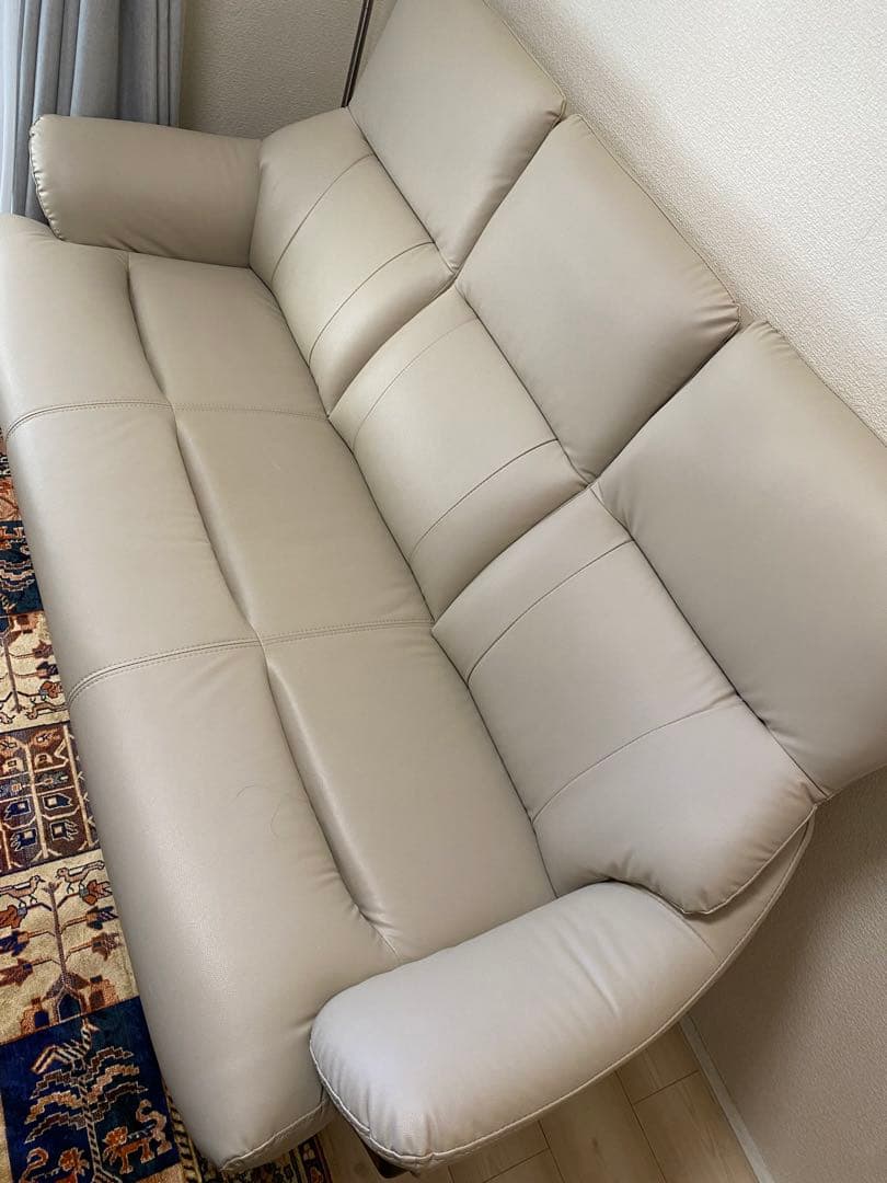 NITORI 送料込 ニトリ 傷・汚れに強い合成皮革 Nシールド 3人用 ソファ