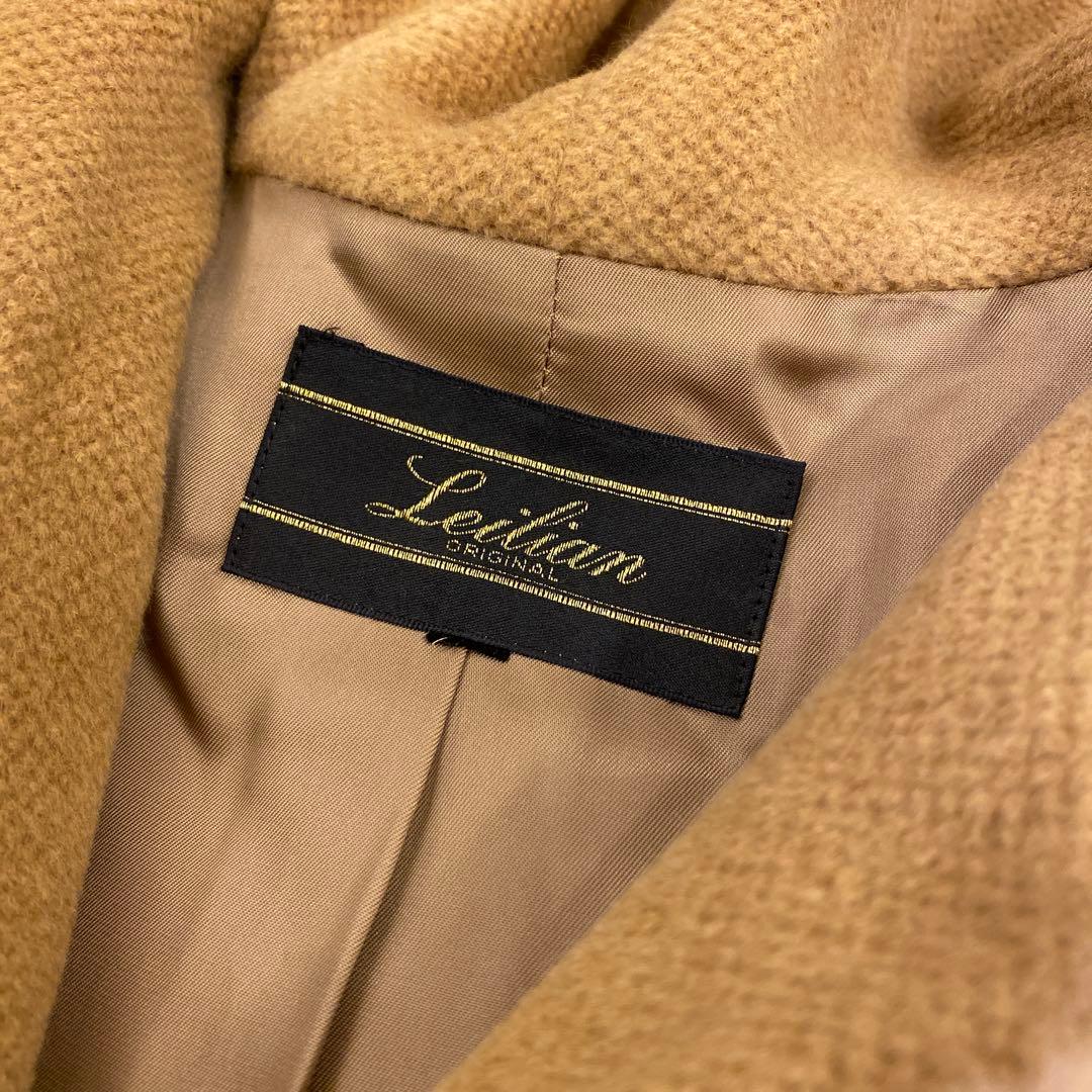 Leilian レリアン ミンクファー付き毛皮上品なアンゴラウールのフレアコート