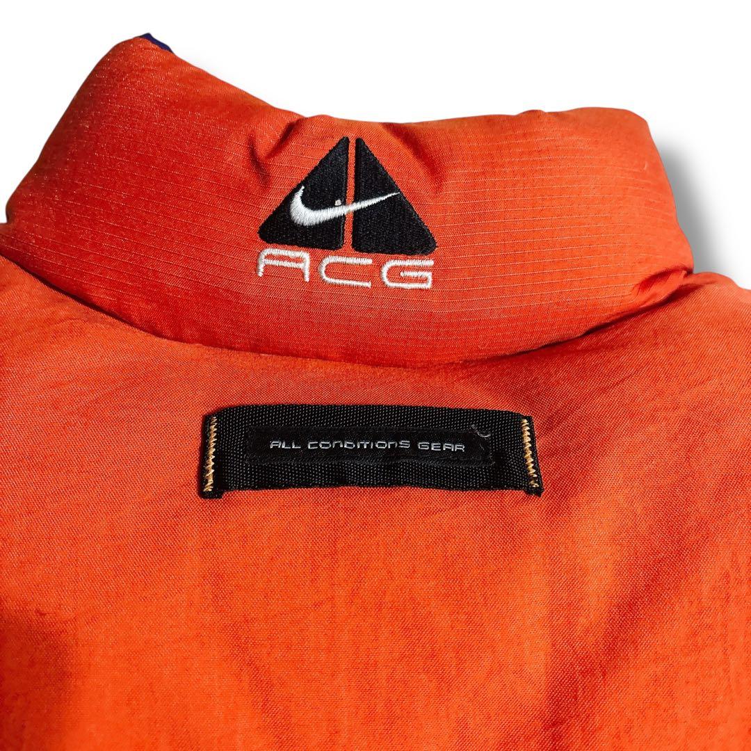 90s NIKE ACG ダウンベスト オレンジ リップストップ ヴィンテージ