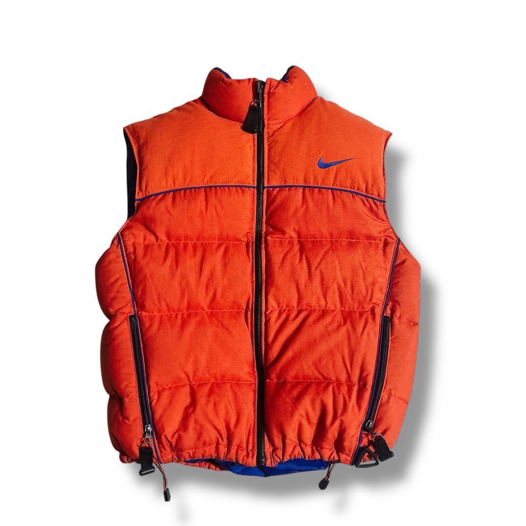 90s NIKE ACG ダウンベスト オレンジ リップストップ ヴィンテージ