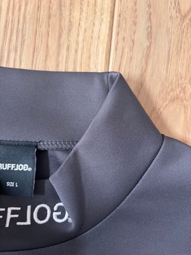 ラフロッグ　バックフレームロゴモックネックシャツ　グレー　新品