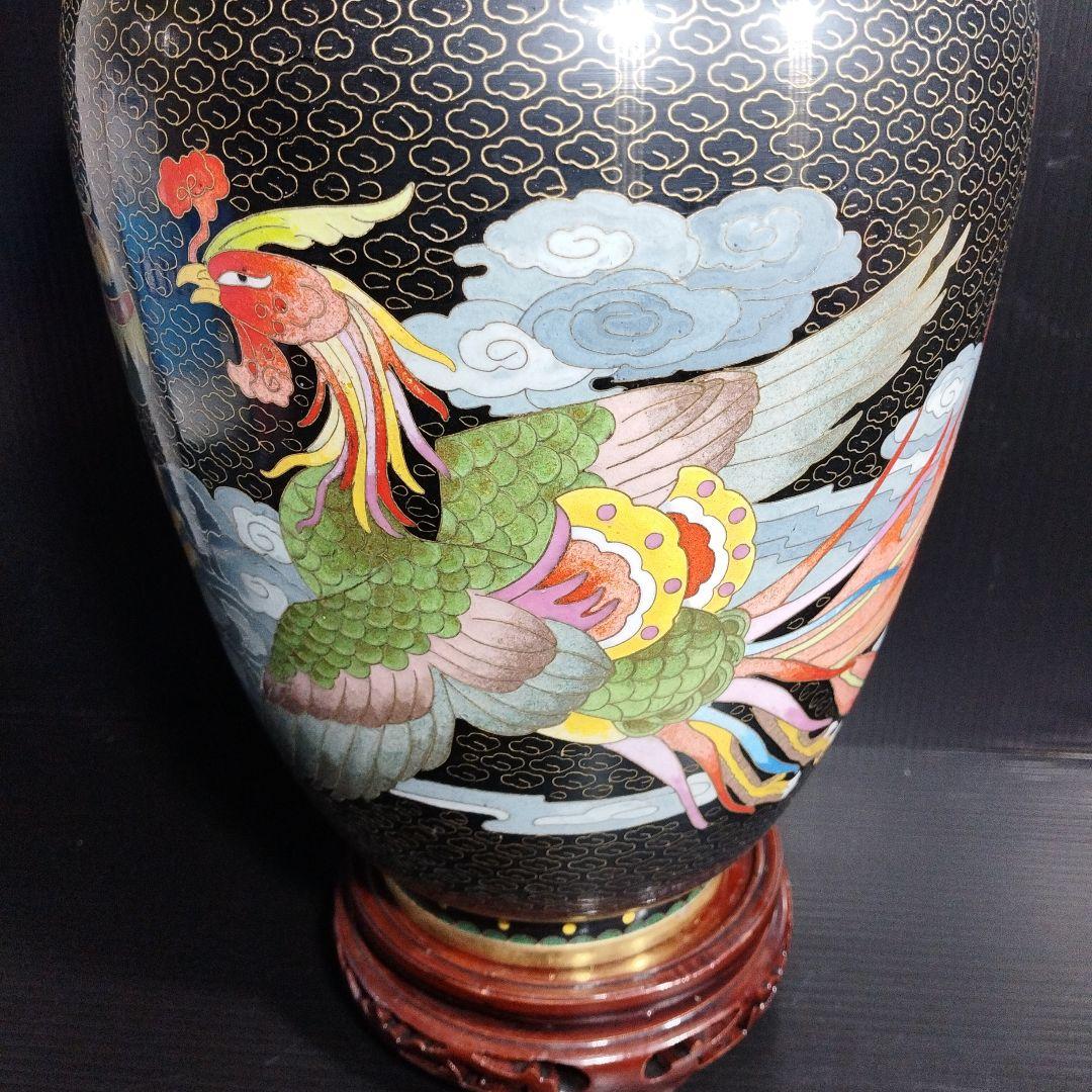 中国古玩 唐物 古七宝 七宝焼 花瓶 時代物